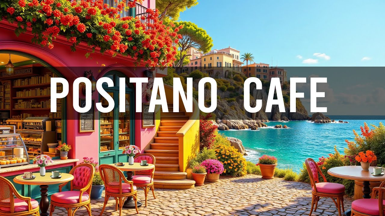 Positano Seaside Cafe Ambience with Exquisite Jazz Music ☕ Smooth Bossa Nova For Upbeat Mood