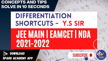 Differentiation Shortcuts 2| Math | JEE Mains 2022 | EAMCET 2022 | NDA 2022