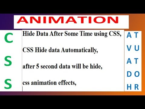 css hide animation | Hide Data After Some Time using CSS | automatically hide data css