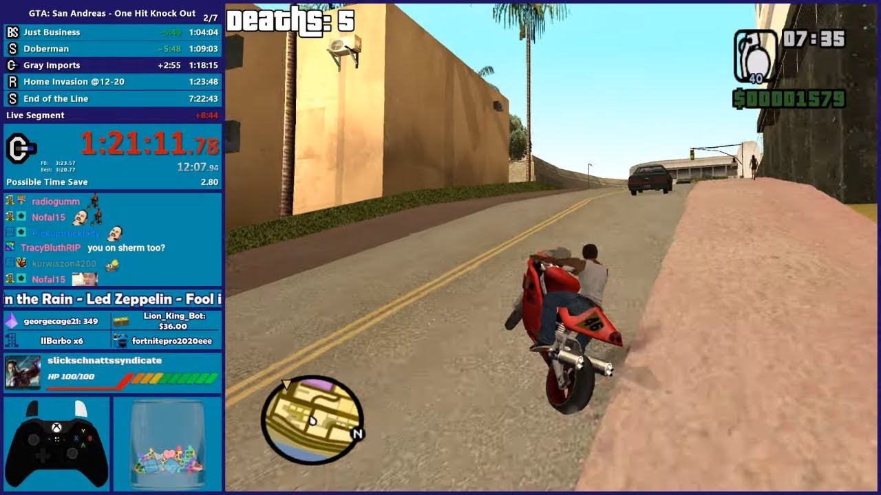 GTA San Andreas One HP OHKO Speedrun Part 1 - Hugo_One Twitch Stream ...