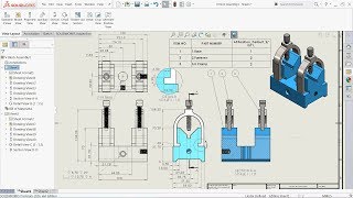 SolidWorks Drawing Tutorial Double V Block