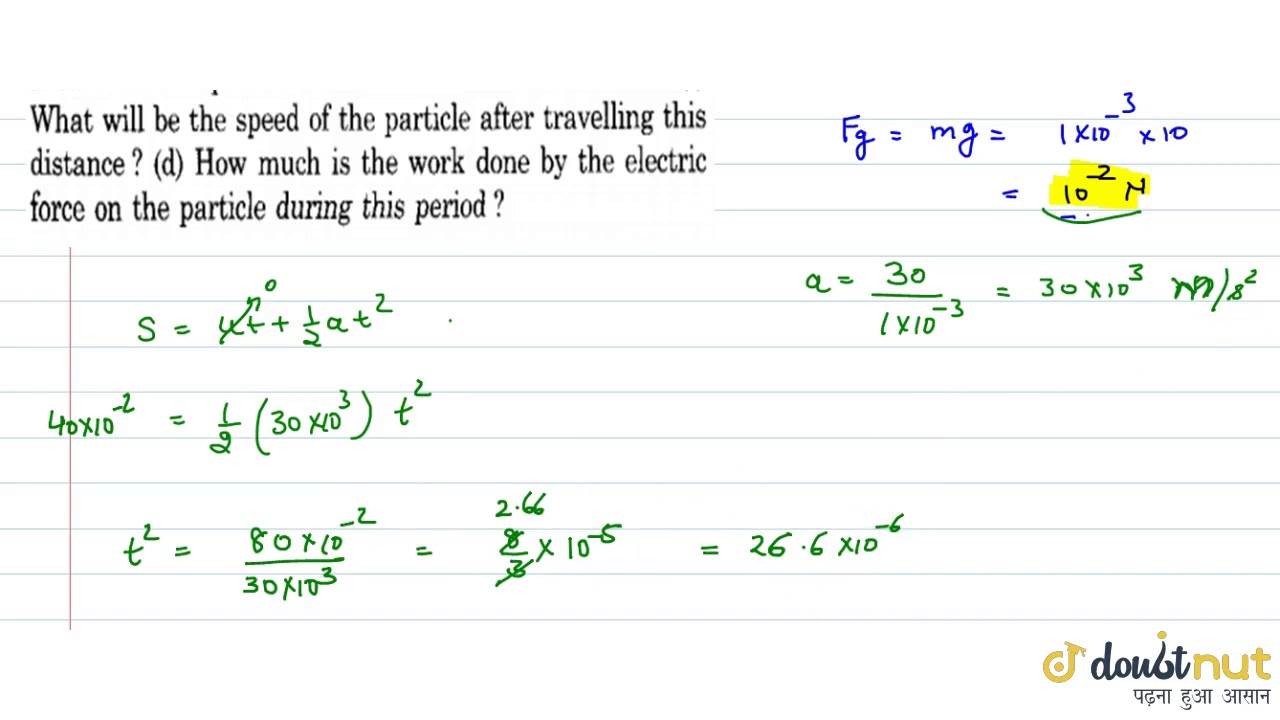 A Particle Of Mass 1 G And Charge 2 5 Xx10 4 C Is Released