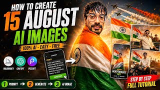 15 August AI Photo Prompts 2026 🇮🇳 | ChatGPT Se Viral Tiranga AI Photo Kaise Banaye screenshot 2