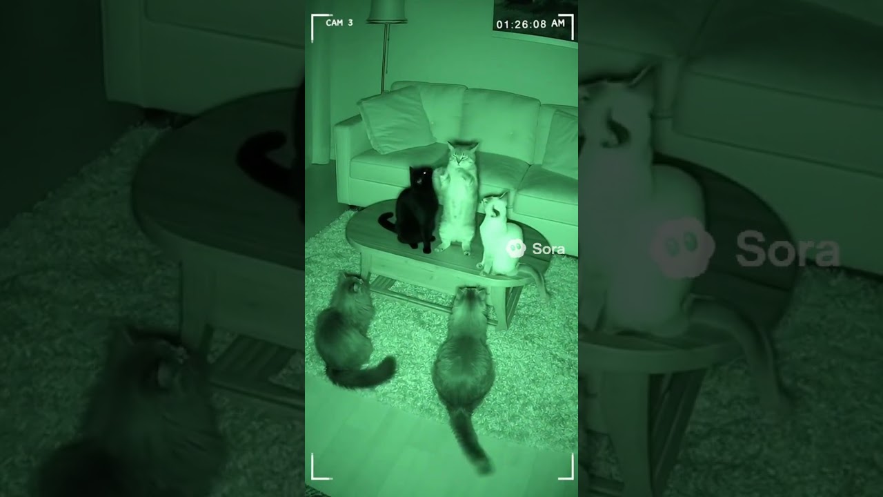 Secret Cat Meeting Caught on CCTV 😹🔍