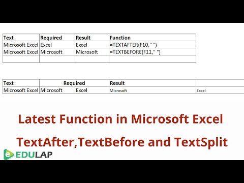 Microsoft Excel New Function Text After, Text Before and Text Split