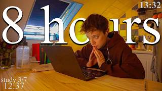 LIVE | 8-HOUR study with me in Paris 📚⛈️ rain sounds &amp; pomodoro timer 60 &amp; 10