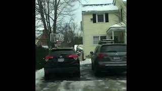 Neve no centro de Belmont MA