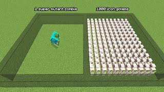 1 super mutant zombie vs 1000 iron golems