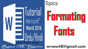 Font Formatting in MS Word in Urdu/Hindi
