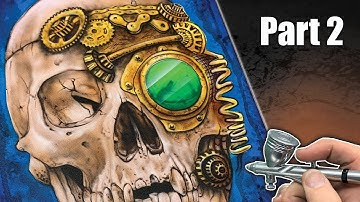 How to Airbrush a Steampunk Skull part 2
