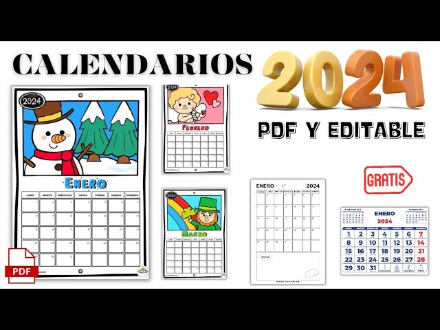 calendario mensual 2024 para imprimir gratis