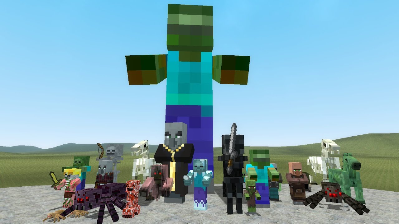ALL HOSTILE MINECRAFT MOBS IN GMOD AND POPPY PLAYTIME CHAPTER 3 In ...