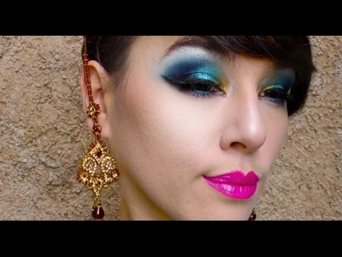 peacock-feathers-eye-makeup-|-maquillage-de-soirée-plume-de-paon