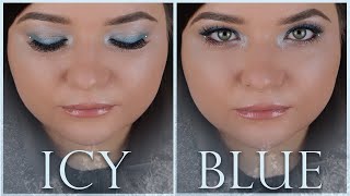 ICY BLUE EYESHADOW TUTORIAL | ice inspired winter makeup look