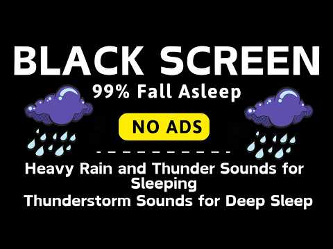 🔴 Heavy Rain and Thunder Sounds for Sleeping ☁☁ Perfect for Deep Sleep and Relaxation ☁ Black Screen