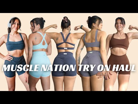 MUSCLE NATION TRY ON HAUL AND REVIEW | the business collection, second skin collection!