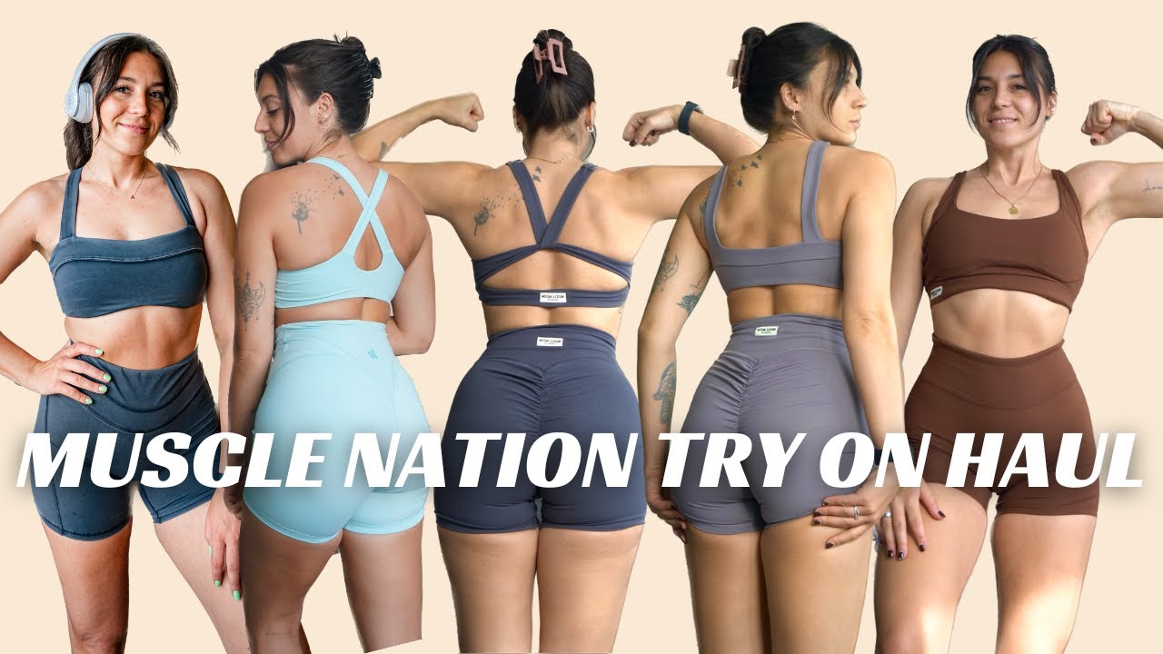 MUSCLE NATION TRY ON HAUL AND REVIEW  the business collection, second skin  collection! 