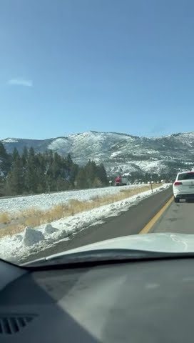 Driving in snow ️ on highway 80 California - YouTube