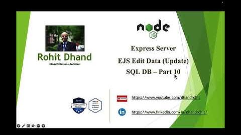 Nodejs Express Server Edit Data SQL DB Part 10