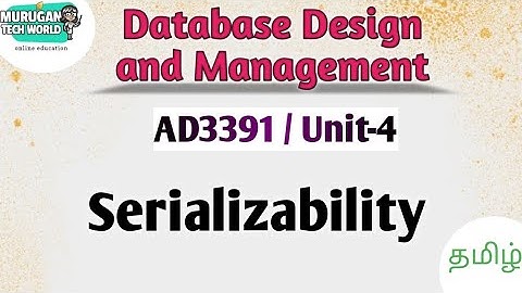 Serializability in Database design and management tamil||AD3391||DDM||Anna University.