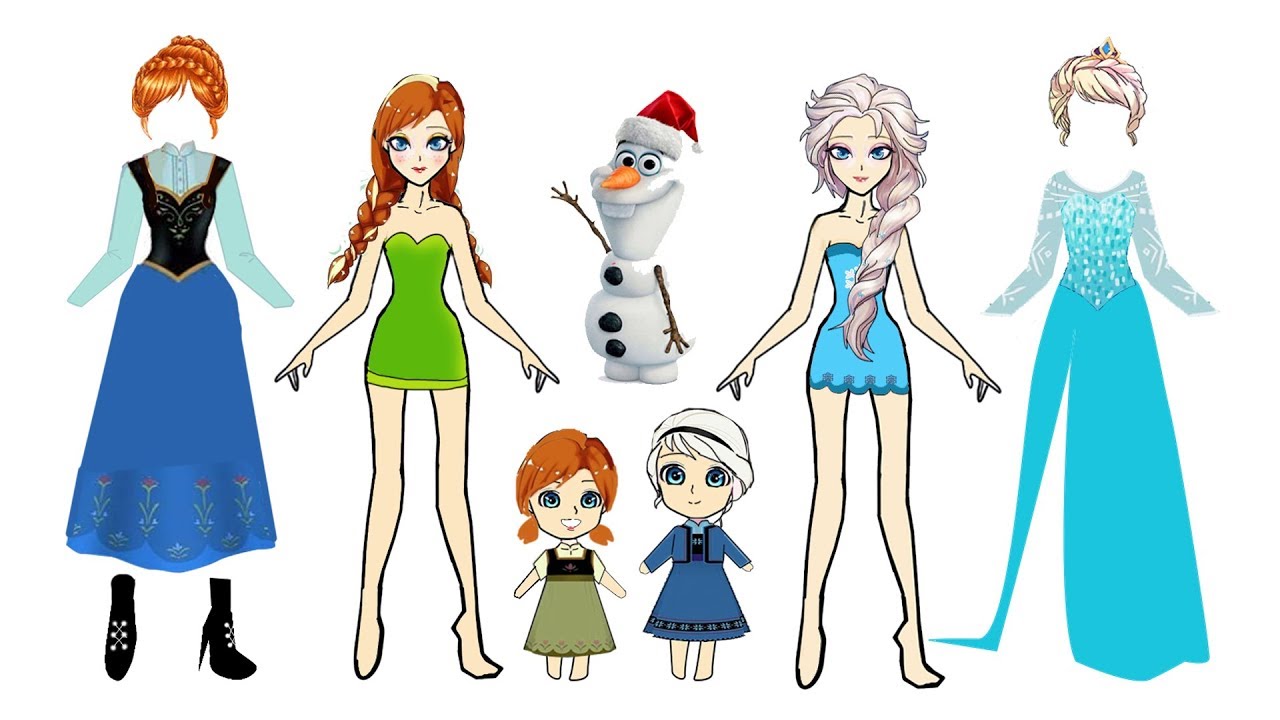 ELSA AND ANNA PAPER DOLLS QUIET BOOK HANDMADE FROZEN 1 | PINKY CHANNEL -  YouTube