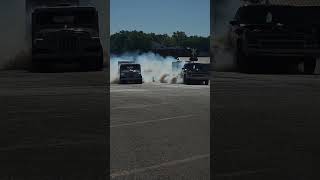Side by side trailer burn outs. 🔥🔥#burnout #jeep #dragracing