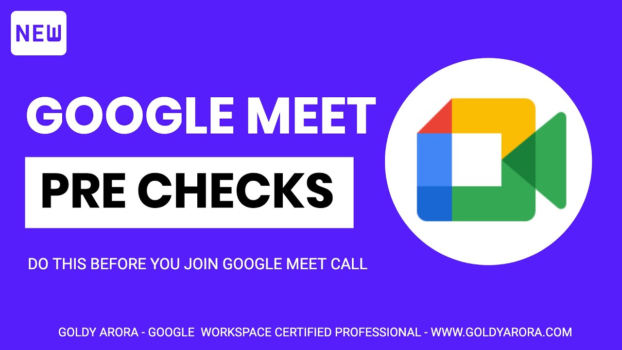 Google Meet Pre checks - now test your video and audio... - youtube