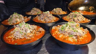 amazing spicy beef noodle  korean street food