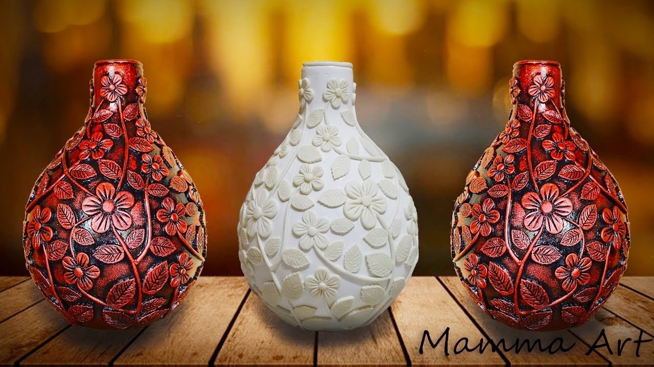 Beautiful Cement Flower Vase Making at Home Cement and Clay Flower