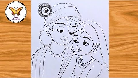 Radhakrishna drawing| krishna drawing| chitra