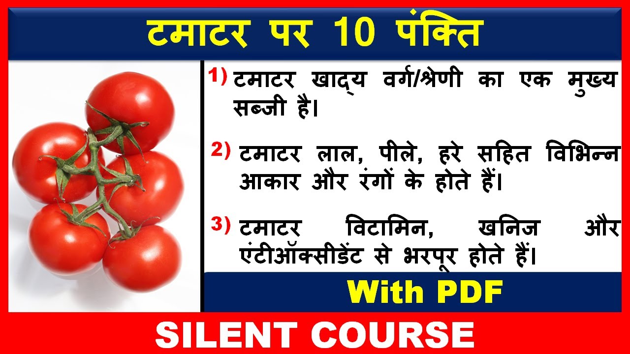 टमाटर पर 10 पंक्ति | 10 Lines on Tomato In Hindi | Tamatar Par 10 Lines