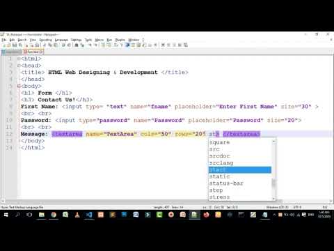 24-2 HTML Form  Input text,password,textarea