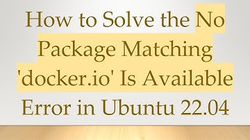 How to Solve the No Package Matching 