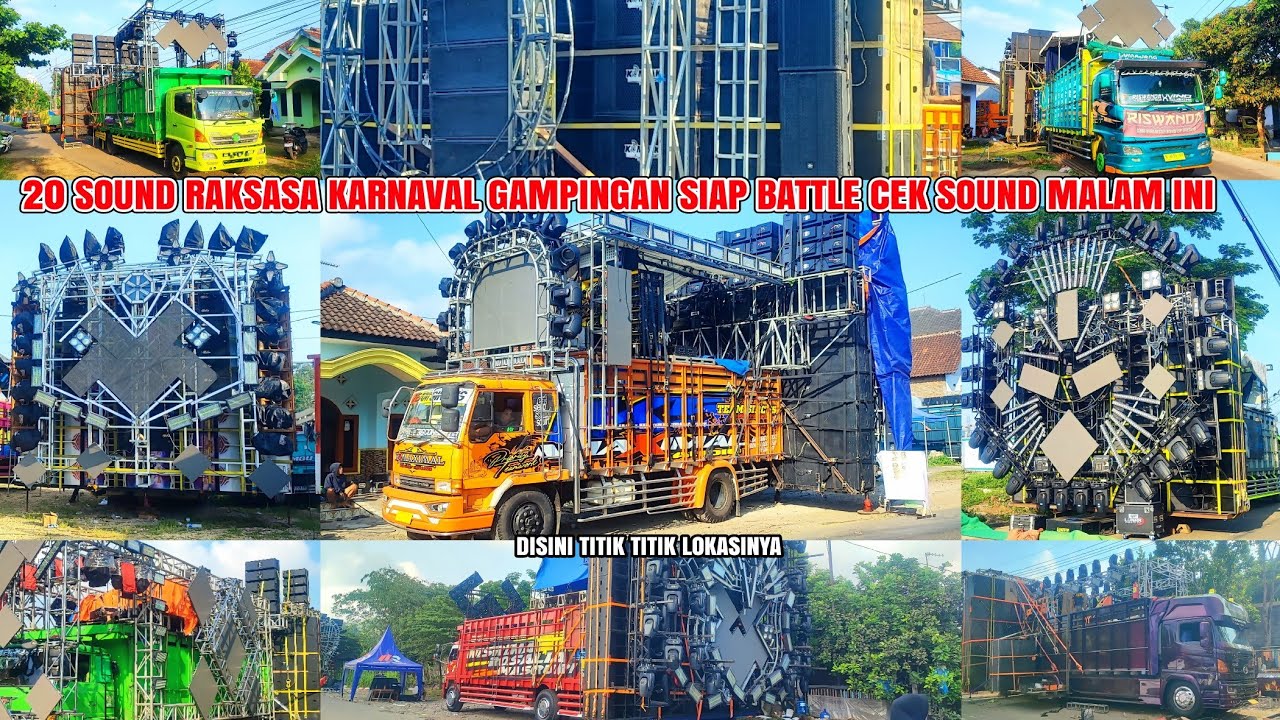 20 Sound raksasa karnaval Gampingan siap battle cek sound dan perang konsep mewah malam ini