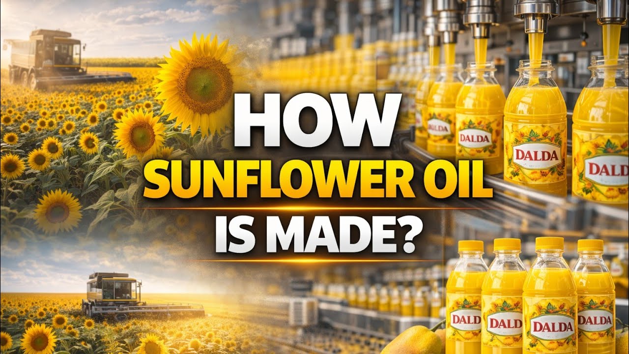 How Sunflower Oil Is Made? | From Sunflower Harvest to Dalda Oil | Complete Factory Process