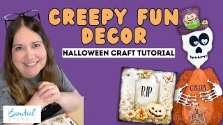 Creepy Fun Skeleton Pumpkin Craft 🎃👻 | Halloween Stencils & Transfers Tutorial