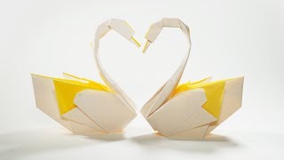 Origami Swan - Paper Folding / Papier Falten / 종이접기 - Paper Crafts 1101 おりがみ