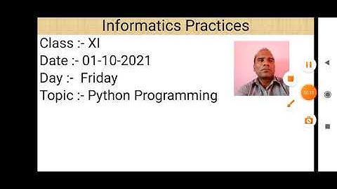 Class XI Informatics Practices 01 10 2021 By Mr  Praveen Singh