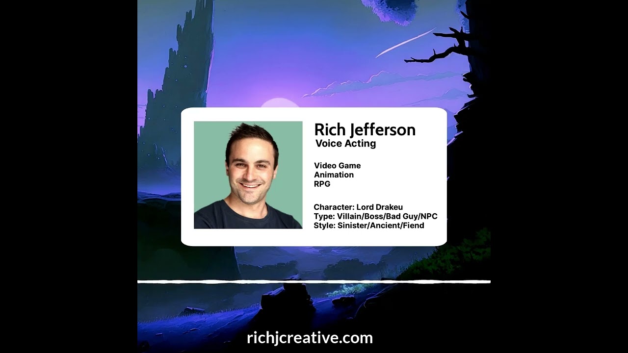 Rich Jefferson - Voice Acting Demo -  Lord Drakeu - Fantasy, Game, Animation