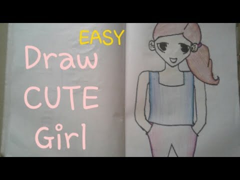 Draw a cute girl | drawing for children | Crafting Pencils - YouTube