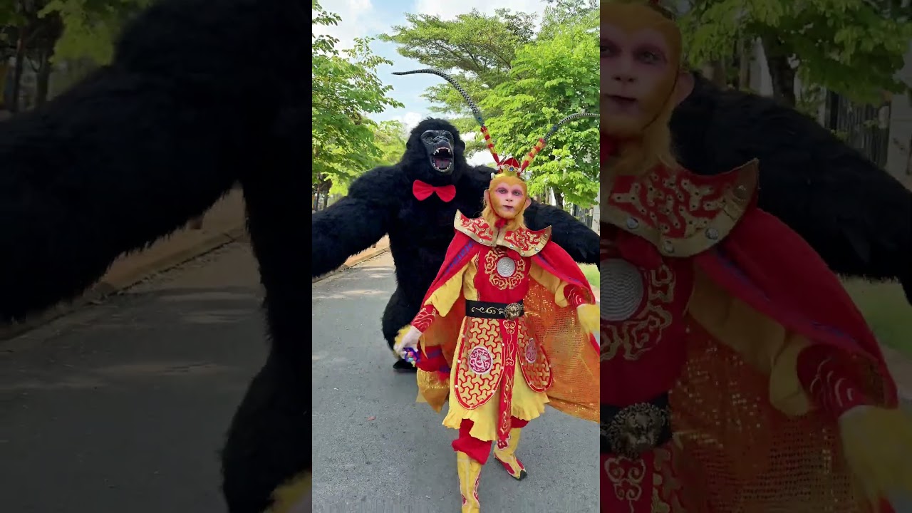 🐒 Ngộ không và King kong đi dạo chơi ai ngờ chó rượt  