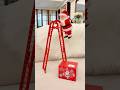 Cute Santa Claus Climbing The Ladder Santa Toys Shortsvideo Christmas Present Santa 