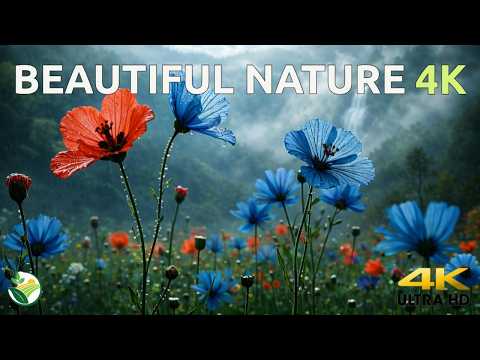 Beautiful Nature World, Relaxing Piano Music🍀 For Stress Relief , Calm Music, Deep Sleep, 4K 🎹🙏🧡