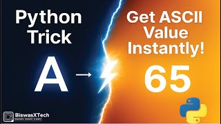 💻 Python Trick: Get ASCII Value of a Character Instantly! ⚡