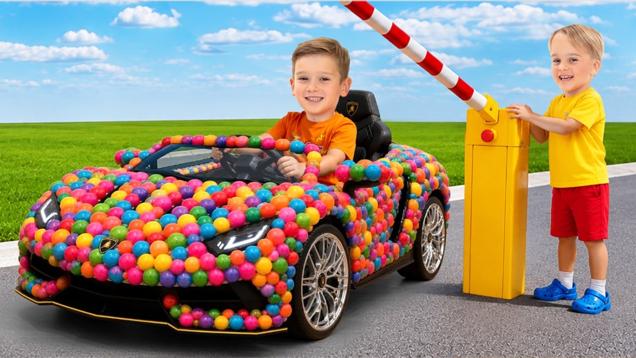 ⁣Funny Candy Car Challenge and More Stories for Kids