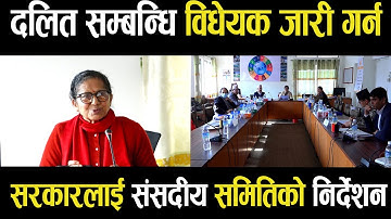 दलित सम्बन्धि विधेयक जारी गर्न सरकारलाई संसदीय समितिको निर्देशन |