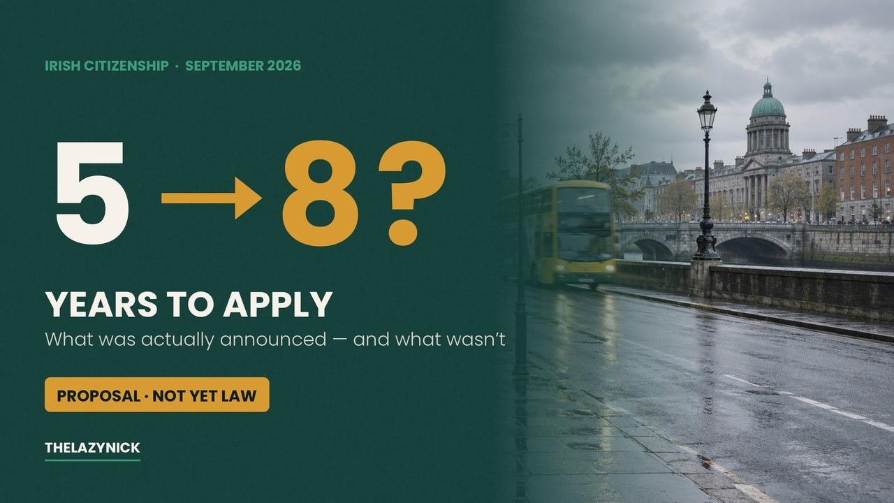 New Irish Citizenship Rules Could Leave Long-Term Residents Waiting 22 Years to Naturalise