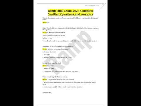 Ramp Final Exam 2024 Complete Verified Questions and Answers - YouTube