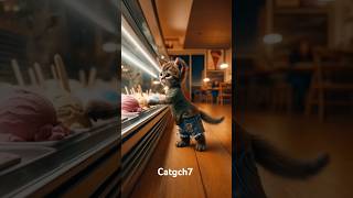 This innocent looking cat was caught red pawed stealing ice cream now he's behind the bars #Catgch7