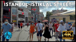 ⁴ᴷ⁶⁰  🇹🇷 Walking in Istiklal Street After  Midday.(ISTANBUL  WALK)